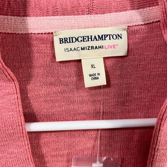 Isaac Mizrahi Live! Bridgehampton Button Front Sweat Lychee Pink, X-Large - Picture 3 of 10